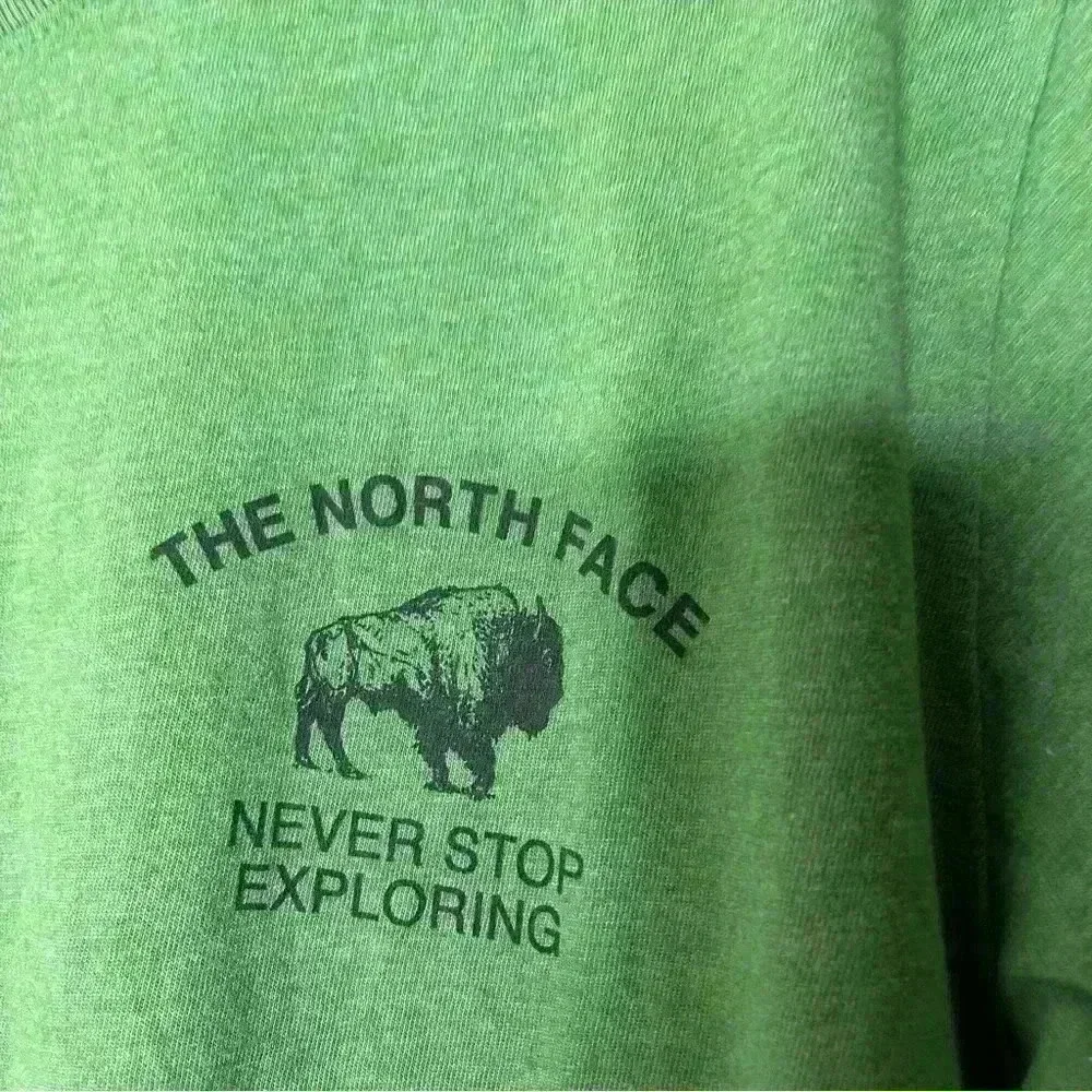 The North Face T-Shirt Mens Logo Short Sleeve Green Tee Cotton Crew Neck ~Size S